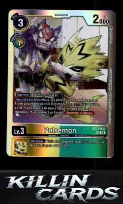 Pulsemon BT17-030 SR Super Rare Secret Crisis Digimon Card Game Card NM - Image 1