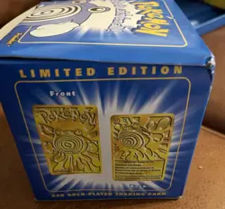 23K Gold Plated POLIWHIRL Trading Card 1999 Burger King Pokemon NEW SEALED Ball - Image 2