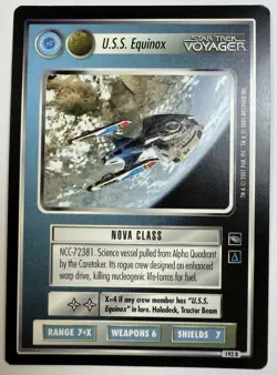 STAR TREK CCG VOYAGER RARE CARD U.S.S. EQUINOX (federation) - Image 1