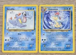 Totodile 80/111 + Croconaw 31/111 Neo Genesis Regular Pokemon TCG Card LP - Image 1
