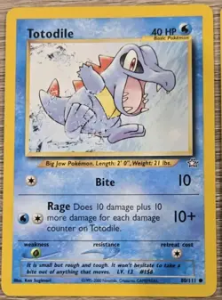 Totodile 80/111 + Croconaw 31/111 Neo Genesis Regular Pokemon TCG Card LP - Image 2