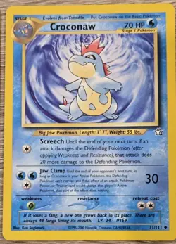 Totodile 80/111 + Croconaw 31/111 Neo Genesis Regular Pokemon TCG Card LP - Image 3