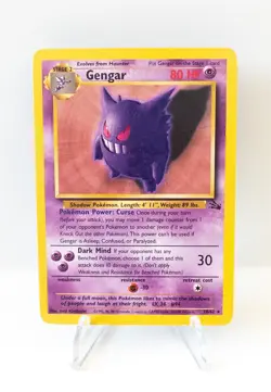 Gengar 20/62 Pokemon Card TCG Fossil Unlimited Non-Holo Rare MP - Image 1