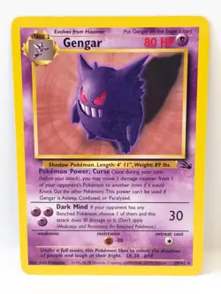 Gengar 20/62 Pokemon Card TCG Fossil Unlimited Non-Holo Rare MP - Image 3