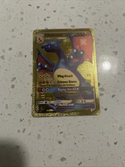 Blue Charizard GX HP250 Gold Pokemon Card - Image 1
