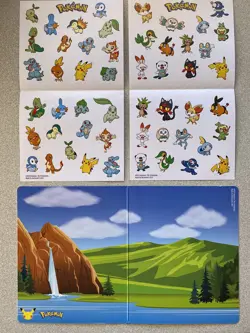 Pokemon 25th Anniversary McDonalds Promo Stickers Set, 2 sheets and 1 scene card - Image 1