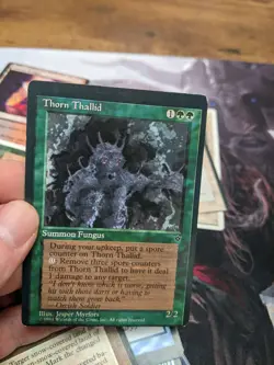 Thorn Thallid (Myrfors) Fallen Empires off center misprint miscut error - Image 1