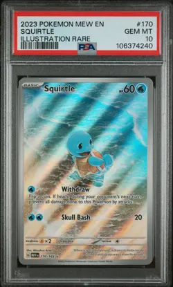 2023 POKEMON MEW EN-151 170 SQUIRTLE ILLUSTRATION RARE - PSA 10 - Image 1