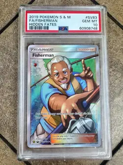 Fisherman 2019 Pokemon Hidden Fates Full Art FA Shiny Vault #SV83 PSA 10 - Image 1