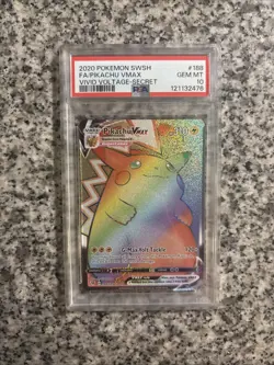 2020 Pokemon SWSH Pikachu VMAX Vivid Voltage Secret Gem Mint PSA 10 - Image 1