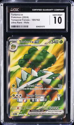 2024 POKEMON TEMPORAL FORCES - ULTRA RARE - HOLO TORTERRA EX CGC 10 GEM MINT - Image 1