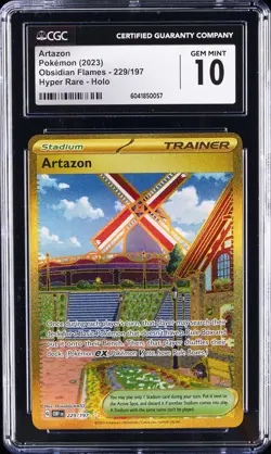 2023 POKEMON OBSIDIAN FLAMES - HYPER RARE - HOLO ARTAZON CGC 10 GEM MINT - Image 1