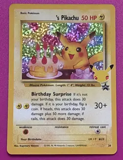 Birthday Pikachu 24 Celebrations Classic Collection Holo Pokemon TCG 2021 NM+ - Image 1