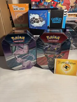 2 Pokemon V Heroes Tins Umbreon and Espeon SEALED New POKEMON - Image 1