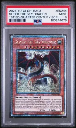 2024 YU-GI-OH! RA03-QUARTER CENTURY BONANZA #EN244 SLIFER THE SKY DRAGON PSA 9 - Image 1