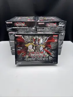 9x Lot Yugioh Supreme Darkness 1st edition Mini Box w/ 4 booster packs and token - Image 1
