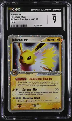 CGC 9 MINT Jolteon ex 2005 EX Delta Species 109/113 Holo Pokemon Card - Image 1