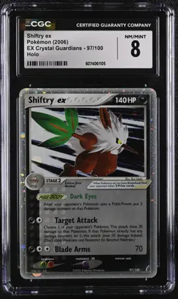 CGC 8 Shiftry ex 2006 EX Crystal Guardians 97/100 Holo Pokemon Card - Image 1