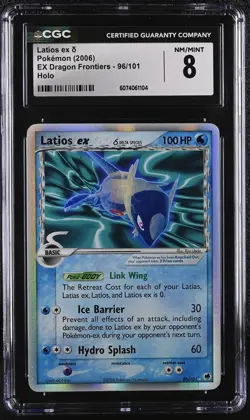 CGC 8 Latios ex 2006 EX Dragon Frontiers 96/101 Holo Pokemon Card - Image 1