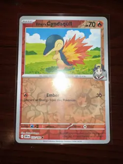 Pokemon TCG Ethan's Cyndaquil Reverse Holo Card #032/182 Sv10: Destined Rivals - Image 1