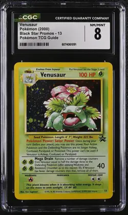 CGC 8 Venusaur 2000 Black Star Promos 13 Holo Pokemon Card - Image 1