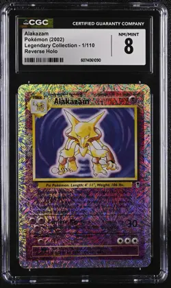 CGC 8 Alakazam 2002 Legendary (Collection) 1/110 Reverse Holo Pokemon Card - Image 1