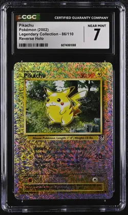 CGC 7 Pikachu 2002 Legendary (Collection) 86/110 Reverse Holo Pokemon Card - Image 1