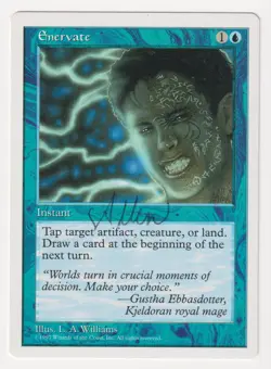 Signed Enervate Proof MP 5th Edition Artist Lawrence Allen Williams MTG Magic! - Image 1