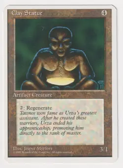Miscut Clay Statue LP 4th Edition MTG Magic Error Misprint Alpha Cut Corners! - Image 1