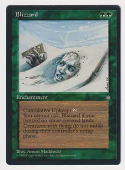 Dark Print Blizzard LP Ice Age 1995 WOTC MTG Magic Misprint Reserved List Rare! - Image 1