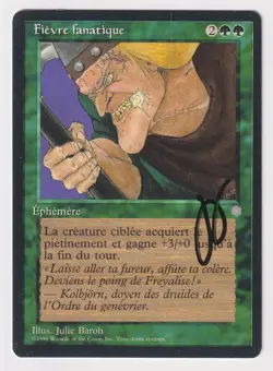 Signed French Fanatical Fever Proof LP Ice Age Artist Julie Baroh MTG Magic AP! - Image 1