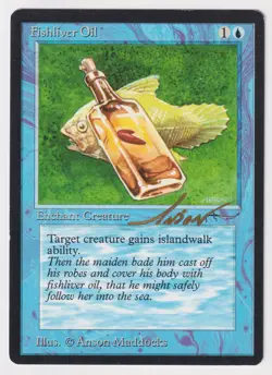 Gold Signed Fishliver Oil (Light) MP Arabian Nights Artist Anson Maddocks MTG! - Image 1