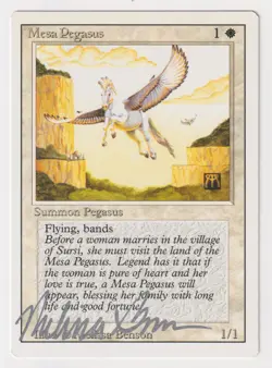 Silver Signed Mesa Pegasus NM Revised Edition Artist Melissa A. Benson 1994 MTG! - Image 1