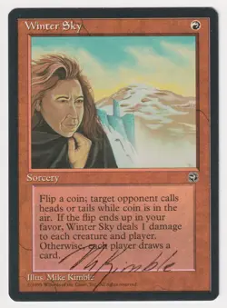 Signed Winter Sky MP Homelands Artist Mike Kimble 1995 MTG Magic Reserved List! - Image 1