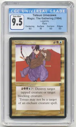 Graded Tetsuo Umezawa CGC 9.5 GEM MINT QUAD+ Legends MTG Magic Reserved List EDH - Image 1