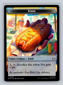 MTG Marvel's Spider-Man (0005) (0006) Double Sided Token Food,Robot tcg NM - Image 1