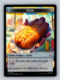 MTG Marvel's Spider-Man (0005) (0006) Double Sided Token Food,Robot tcg NM - Image 1