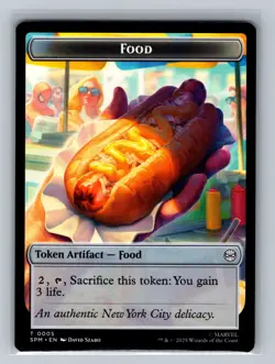 MTG Marvel's Spider-Man (0006) (0005) Double Sided Token Robot,Food tcg NM - Image 2