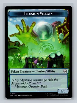 MTG Marvel's Spider-Man (0002) Double Sided Token Illusion Villain,Spider tcg NM - Image 1