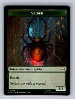 MTG Marvel's Spider-Man (0002) Double Sided Token Illusion Villain,Spider tcg NM - Image 2