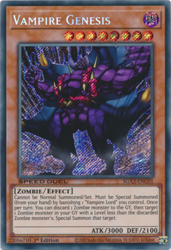 Vampire Genesis - SGX3-ENC01 - Secret Rare 1st Edition Near Mint Yugioh - Image 1
