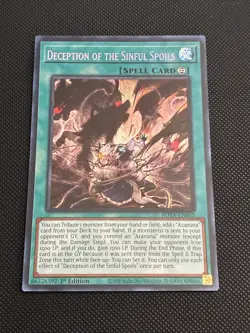 Yugioh Deception of the Sinful Spoils ROTA-EN055 Secret Rare 1st Edition NM - Image 1