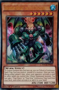 MACR-EN022 DINOMIGHT KNIGHT, THE TRUE DRACOFIGHTER ULTRA RARE 1ST ED YuGiOh CARD - Image 1