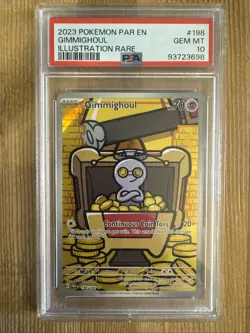 Gimmighoul - 198/182 - Pokemon Paradox Rift Illustration Rare Card PSA 10 - Image 1