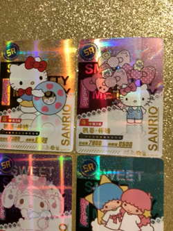 4 SANRIO SUPER RARE Trading Cards Mint New Hello Kitty My Melody Pompompurin - Image 2