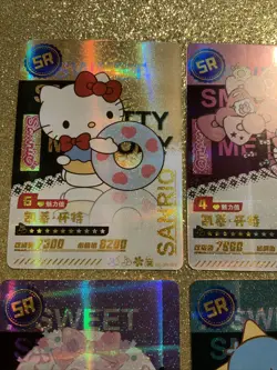4 SANRIO SUPER RARE Trading Cards Mint New Hello Kitty My Melody Pompompurin - Image 3