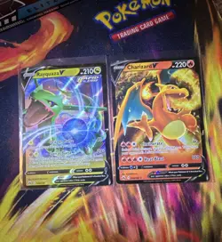 Charizard & Rayquaza V (Lot of 2) Holo Crown Zenith Pokemon Cards NM 🔥🔥 - Image 1