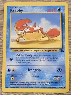 Pokemon TCG Fossil Kingler # 38/62 Krabby 51/62 Card Set Vintage - Image 2