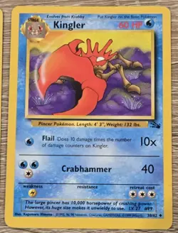 Pokemon TCG Fossil Kingler # 38/62 Krabby 51/62 Card Set Vintage - Image 3