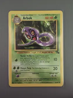 Pokemon TCG Arbok Fossil Card 31/62 Regular LP - Image 1